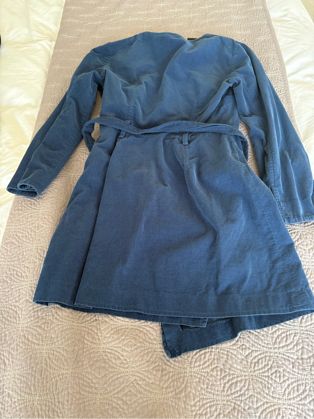 Woman’s Blue Belted corduroy mini dress